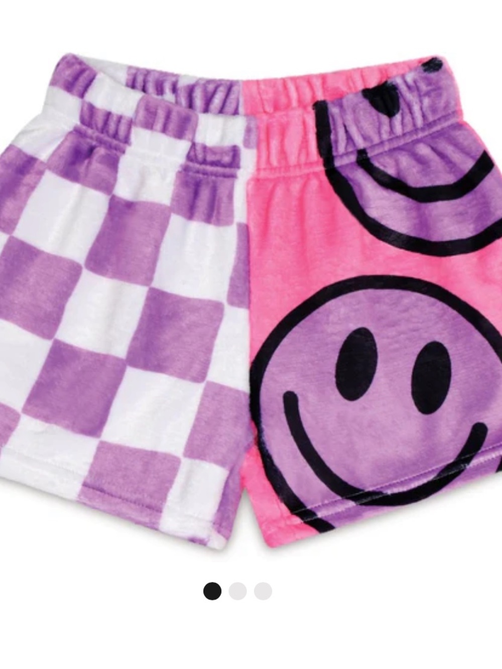 Iscream Pink & Purple Smiley Face Plush Shorts